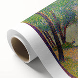 Gray Weather by Seurat: Serene Pointillist River Landscape Wall Art