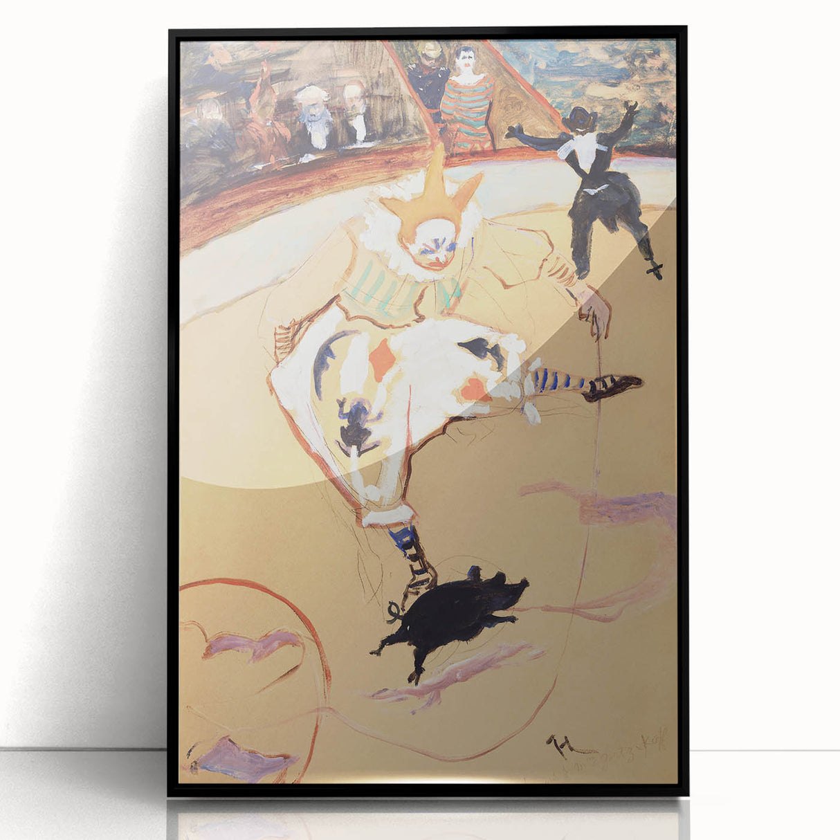 At the Circus - Playful Clown Art Print by Henri de Toulouse-Lautrec