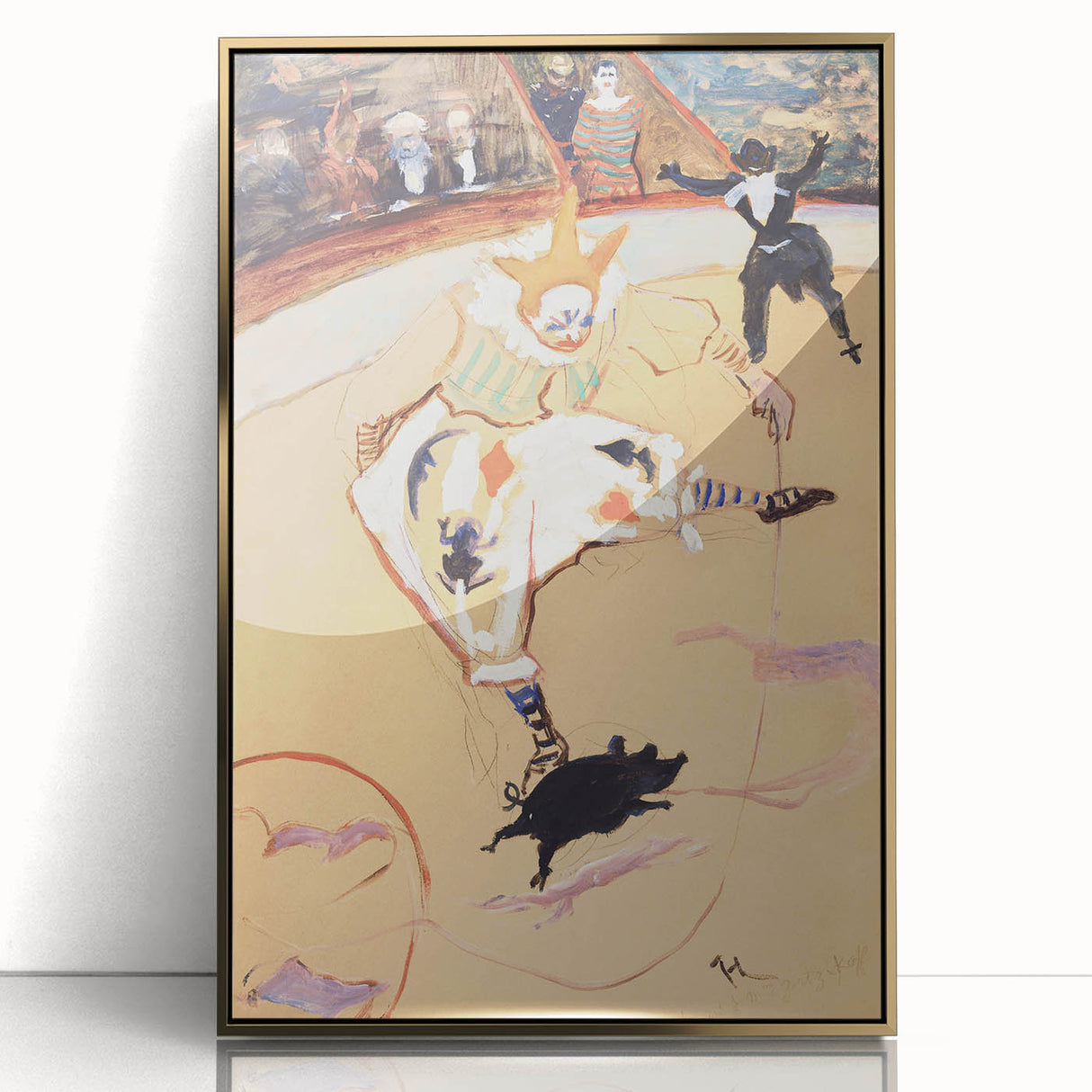 At the Circus - Playful Clown Art Print by Henri de Toulouse-Lautrec