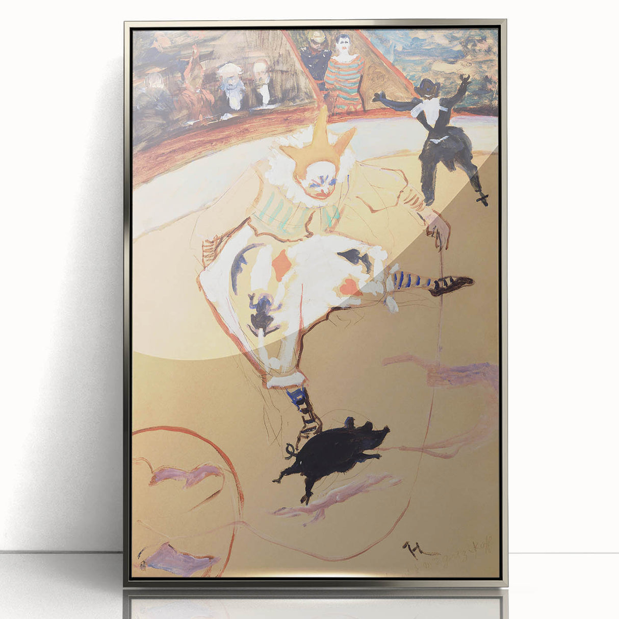 At the Circus - Playful Clown Art Print by Henri de Toulouse-Lautrec