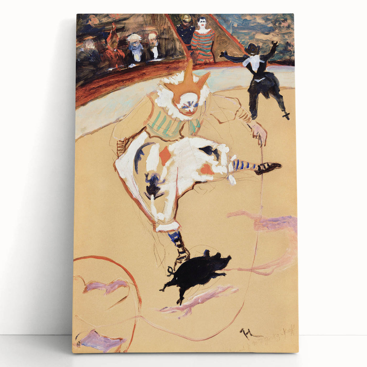 At the Circus - Playful Clown Art Print by Henri de Toulouse-Lautrec