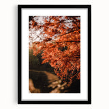 Extra large abstract art print featuring textured autumn colors on a framed canvas, ideal for living room decor.