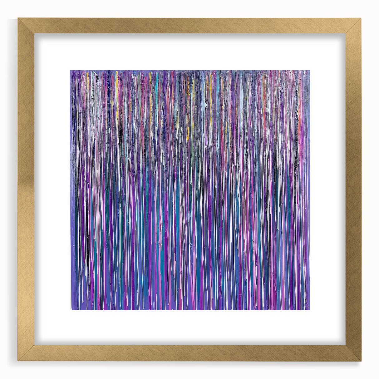 Acrylic Dining Room Artwork – Vibrant Purple and Blue Drip Art