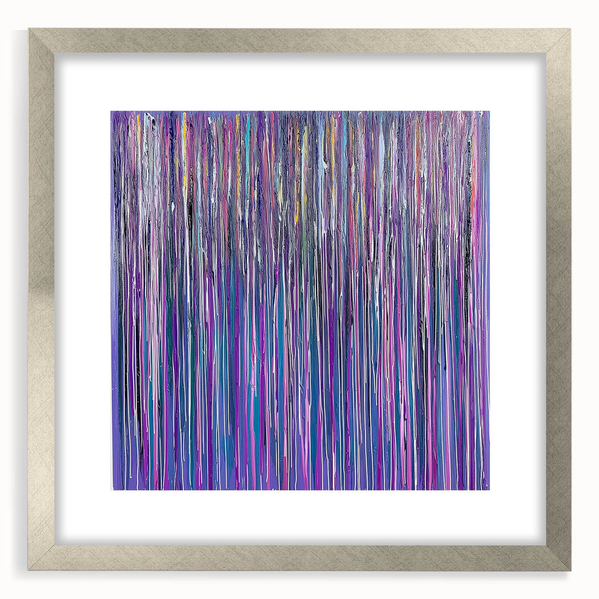 Acrylic Dining Room Artwork – Vibrant Purple and Blue Drip Art