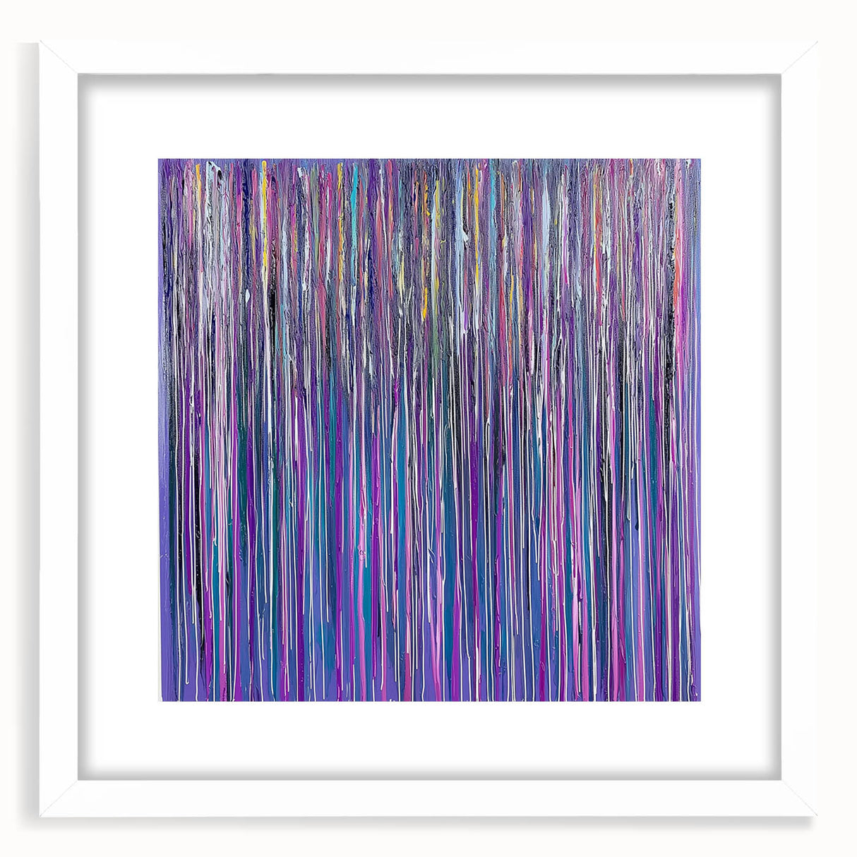 Acrylic Dining Room Artwork – Vibrant Purple and Blue Drip Art