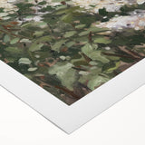 Abstract floral design on rolled canvas showcasing vibrant colors and intricate patterns, ideal for modern home decor and artistic wall displays.