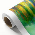 Abstract floral artwork on rolled canvas showcasing vibrant colors and intricate patterns, ideal for home decor. Packaged securely in a durable cardboard tube for easy transport and protection.