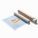 Extra large rolled print featuring a floral design in soft pastel hues.