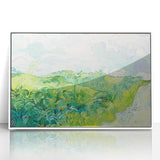 Green Wheat Fields by Van Gogh: Lush Impressionist Landscape Wall Art