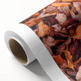 Art deco poster of autumn trees in orange and gold tones on rolled canvas, suitable as nursery wall art or dining room decor.