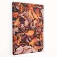 Large art depicting a fall scene with warm orange and red leaves on a stretched canvas, ideal for kitchen wall art.