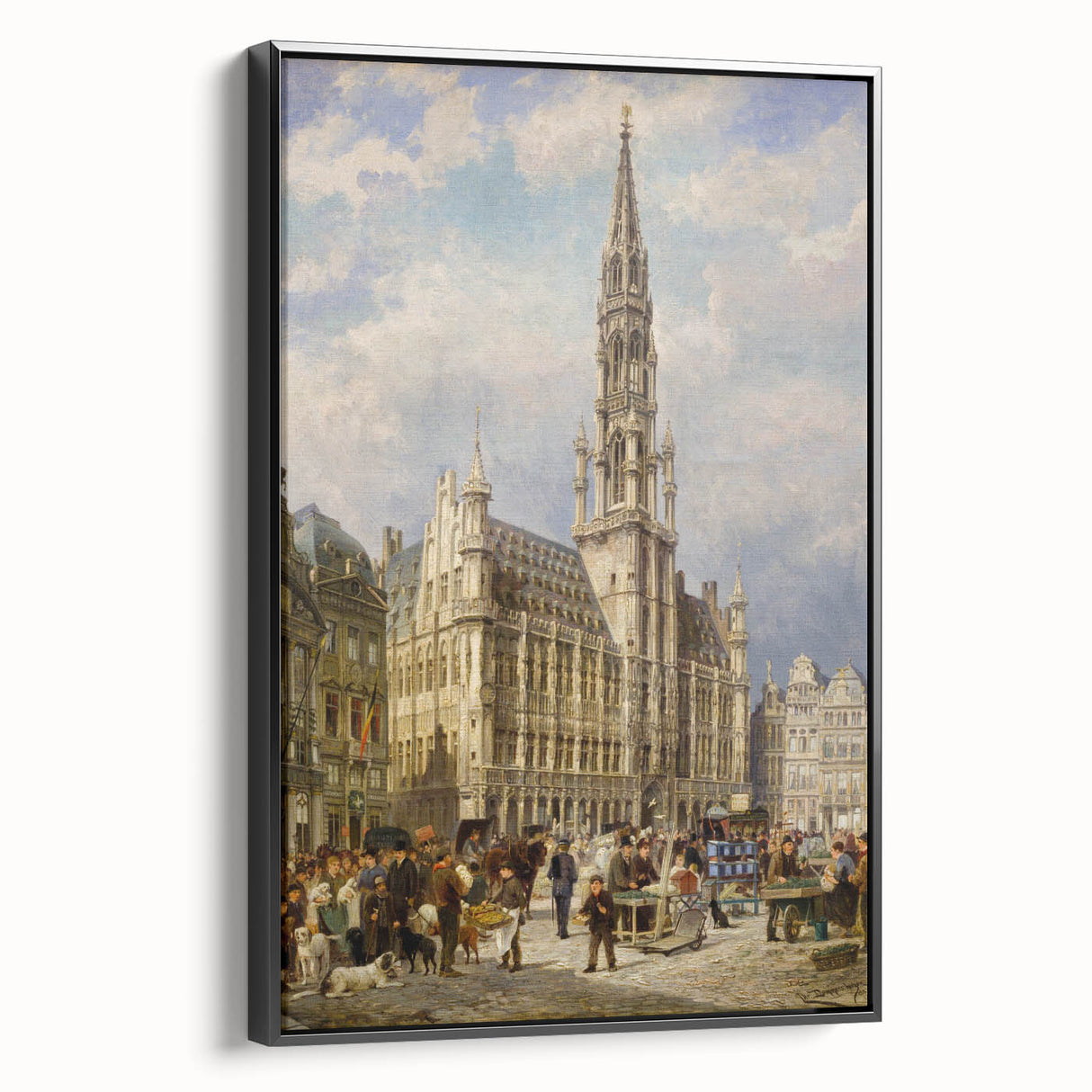 Brussels Grand Place by Christiaan Dommershuijzen - Romanticism Art