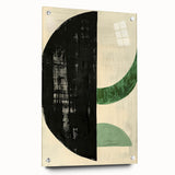 Contemporary Dining Art Pieces – Bold Black and Green Geometry