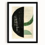Contemporary Dining Art Pieces – Bold Black and Green Geometry