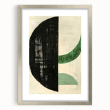 Contemporary Dining Art Pieces – Bold Black and Green Geometry