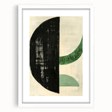 Contemporary Dining Art Pieces – Bold Black and Green Geometry