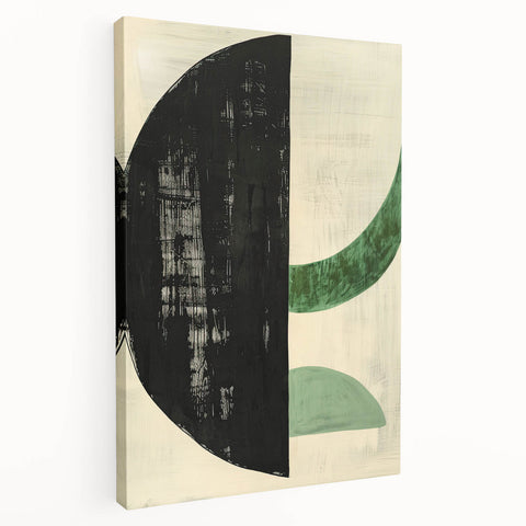 Contemporary Dining Art Pieces – Bold Black and Green Geometry