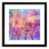 Abstract floral frame with a black mat, showcasing intricate design details and vibrant colors, perfect for modern home decor and art enthusiasts. Ideal for adding a touch of elegance to any space.