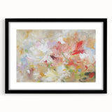 Abstract floral frame design with a black mat, showcasing vibrant colors and intricate patterns, ideal for modern home decor or art enthusiasts. Perfect for enhancing any space.