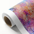 Abstract floral design on rolled canvas, showcasing vibrant colors and intricate patterns, ideal for modern home decor. Packaged securely in a sturdy tube for safe shipping.