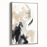 Framed abstract minimalist wall art featuring a sleek silver side view, perfect for modern decor. Ideal for enhancing contemporary living spaces with elegance.