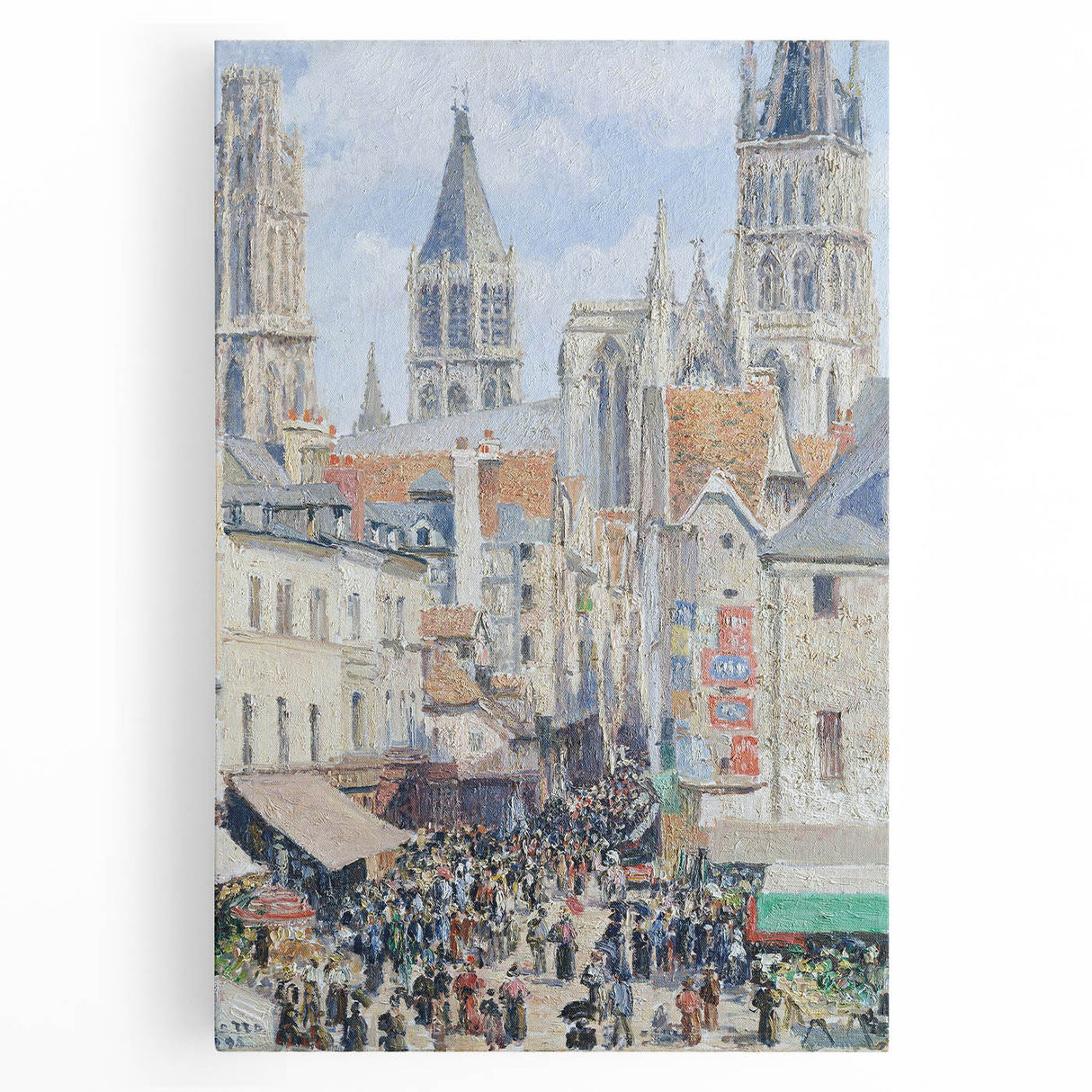 Impressionist Art Print - Grocery Street, Rouen (1898) by Camille Pissarro - French Cityscape Wall Art