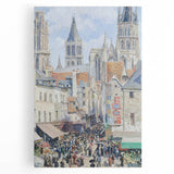 Impressionist Art Print - Grocery Street, Rouen (1898) by Camille Pissarro - French Cityscape Wall Art