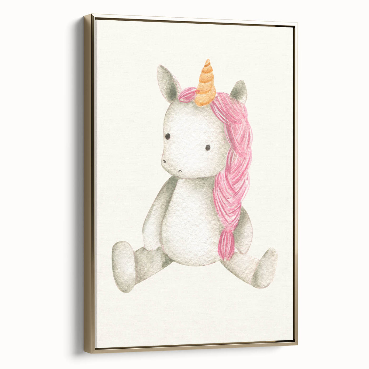Cute Plush Unicorn Art for Kids - Nursery Wall Art