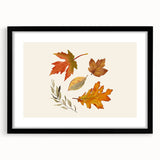 Extra large abstract art print featuring textured, colorful autumn-themed patterns on a black framed canvas.