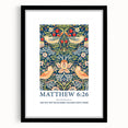 Biblical Typography Wall Art - Matthew 6:26 Floral Canvas Print