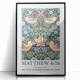 Biblical Typography Wall Art - Matthew 6:26 Floral Canvas Print