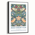Biblical Typography Wall Art - Matthew 6:26 Floral Canvas Print