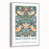 Biblical Typography Wall Art - Matthew 6:26 Floral Canvas Print