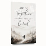 Romantic Typography Art Print - "Together They Loved" Canvas