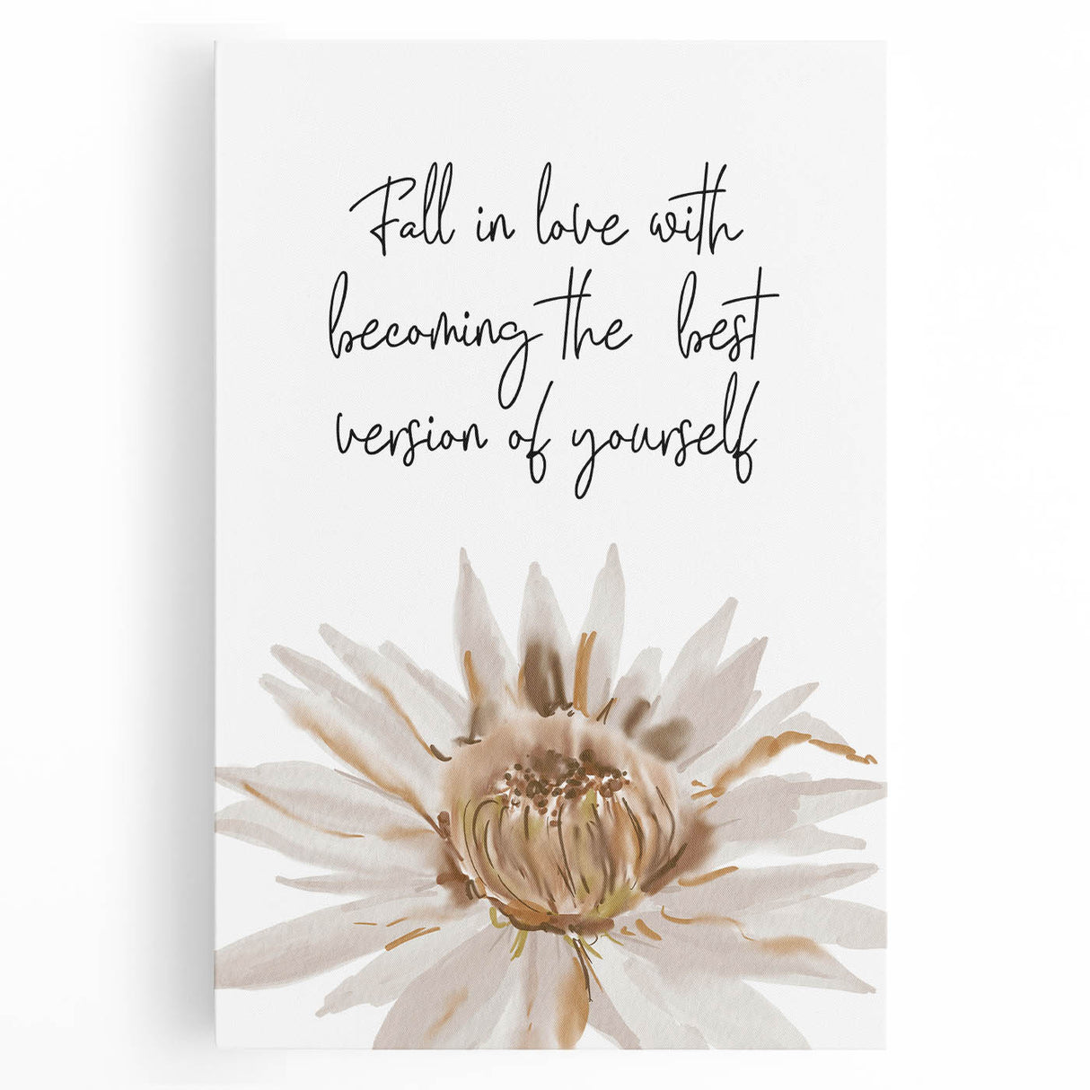 Floral Typography Art Print – Inspirational Quote on Canvas