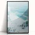 Large abstract wall art in black and white tones on acrylic, framed, reflecting mid-century modernist style.