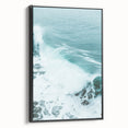Black and white landscape art painting on framed canvas, featuring a vintage poster style, ideal for bedroom decor.