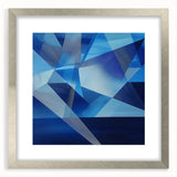 Abstract geometric frame in silver with a mat, showcasing a modern design suitable for contemporary decor. Ideal for enhancing living spaces with elegance.