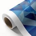 Abstract geometric rolled canvas art showcasing vibrant colors and intricate patterns, elegantly packaged in a protective cardboard tube for safe transport.