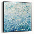 Framed canvas art showcasing abstract black splatters on a white background, viewed from the side, perfect for modern home decor and artistic interiors.