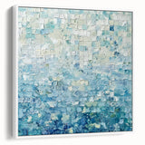Framed canvas artwork showcasing an abstract splatter design in vibrant colors, displayed from a white side view, perfect for modern home decor and artistic interiors.