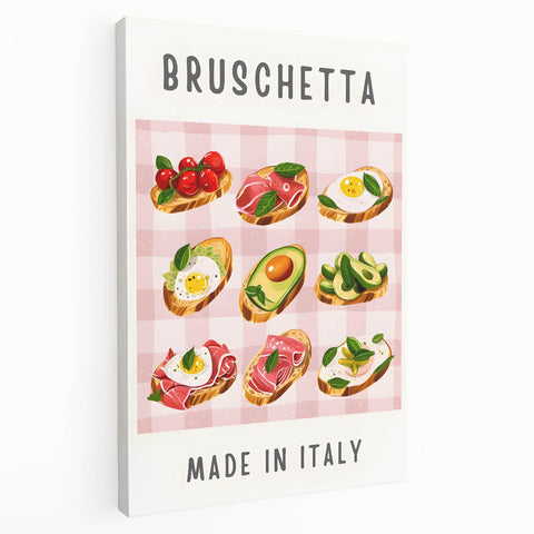 Large canvas print featuring an array of colorful dishes, ideal for kitchen wall art.