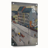 Expressionist Urban Scene – Serene Abstract Street Canvas Wall Art
