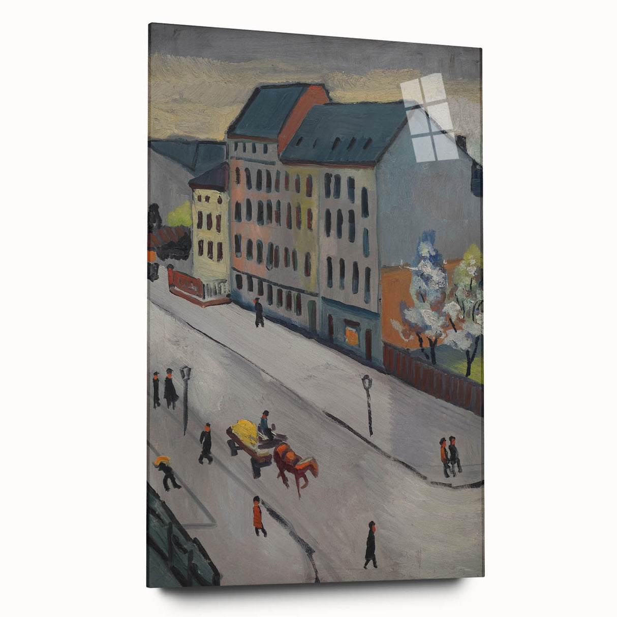 Expressionist Urban Scene – Serene Abstract Street Canvas Wall Art