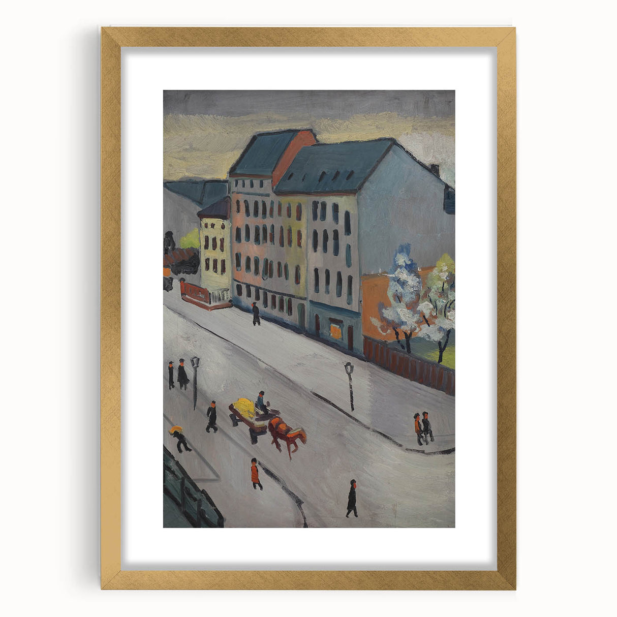Expressionist Urban Scene – Serene Abstract Street Canvas Wall Art