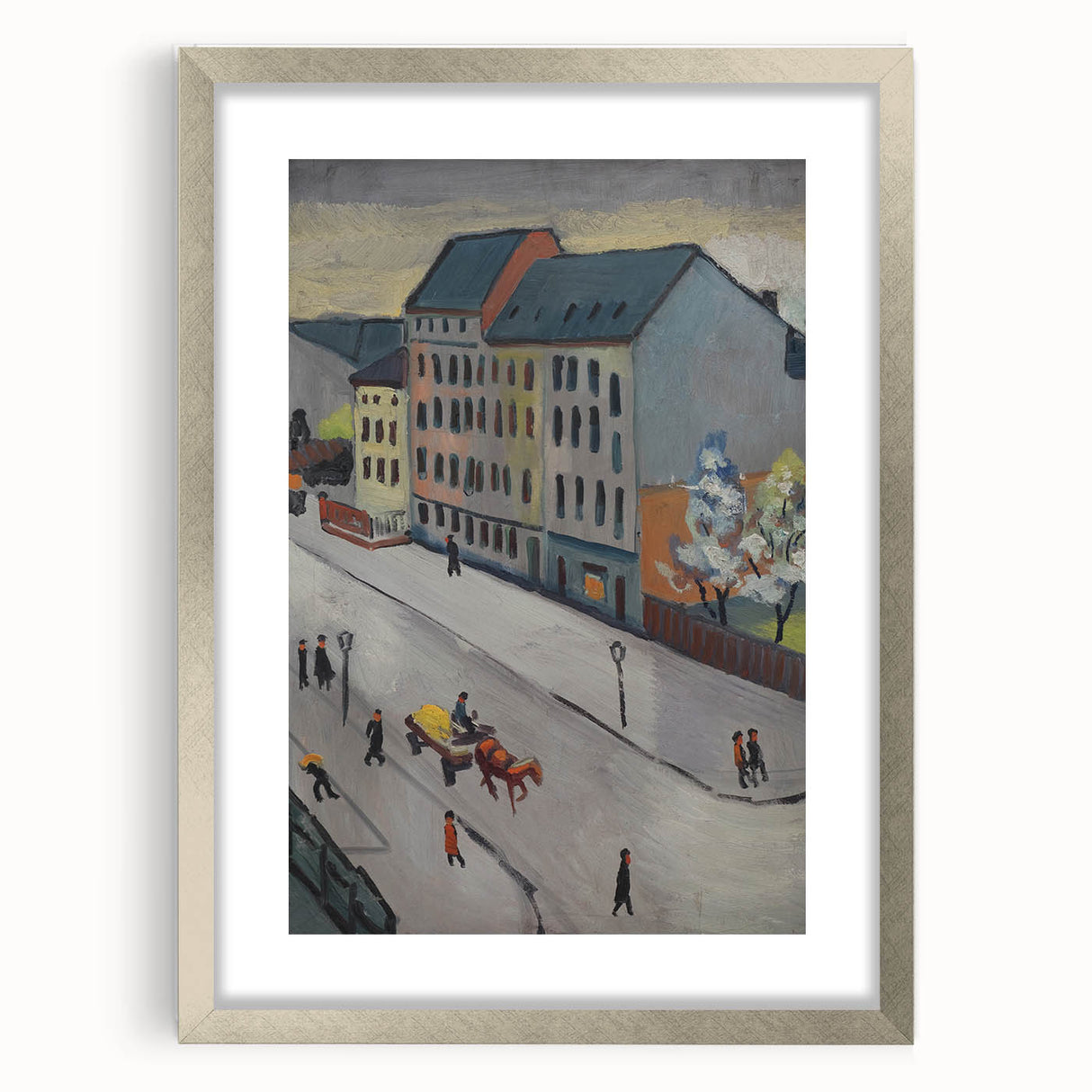 Expressionist Urban Scene – Serene Abstract Street Canvas Wall Art