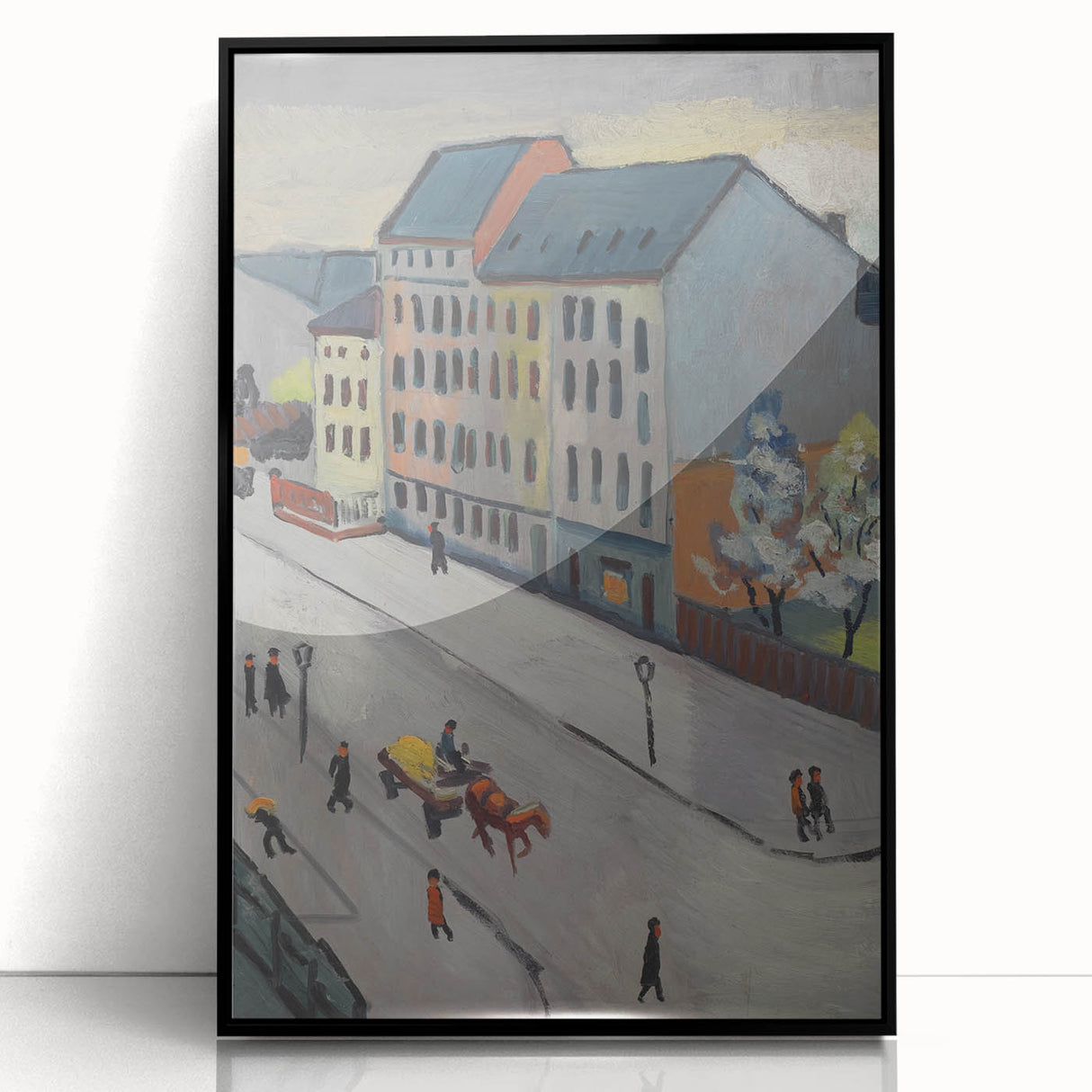 Expressionist Urban Scene – Serene Abstract Street Canvas Wall Art