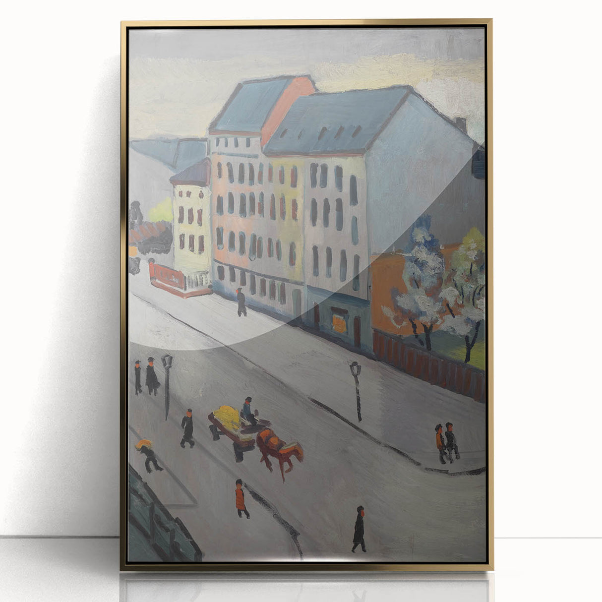Expressionist Urban Scene – Serene Abstract Street Canvas Wall Art