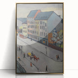 Expressionist Urban Scene – Serene Abstract Street Canvas Wall Art