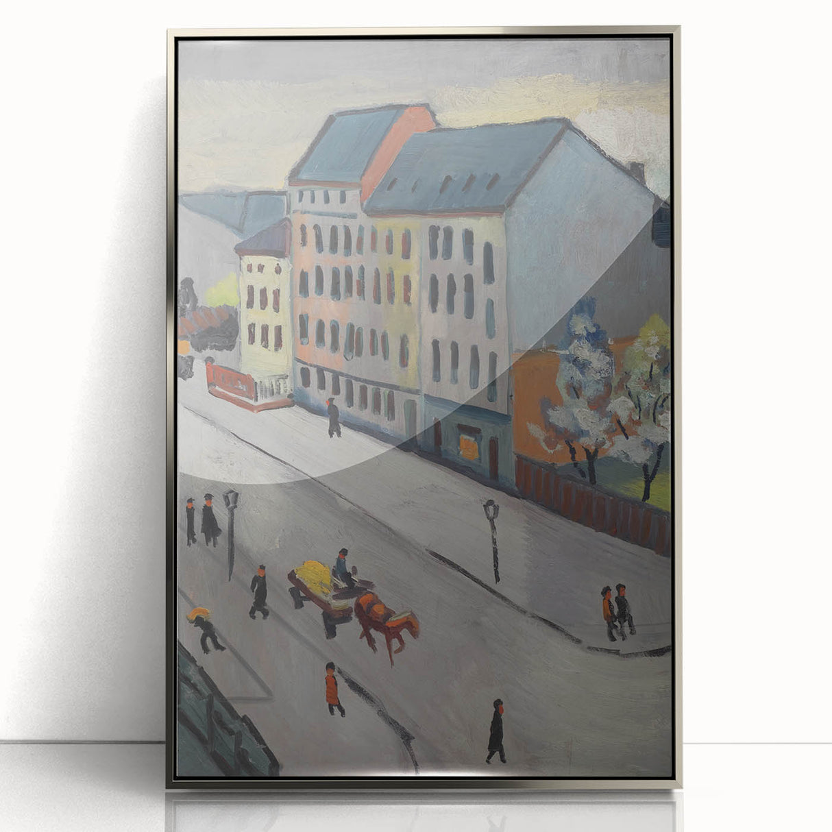 Expressionist Urban Scene – Serene Abstract Street Canvas Wall Art